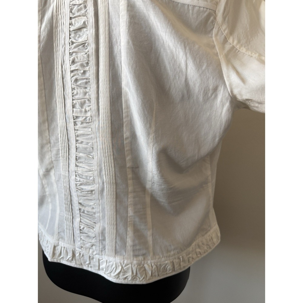 Coldwater Creek Women's PL Silk Blend Ivory Whimsy Ruching Jacket Petite - Picture 14 of 16